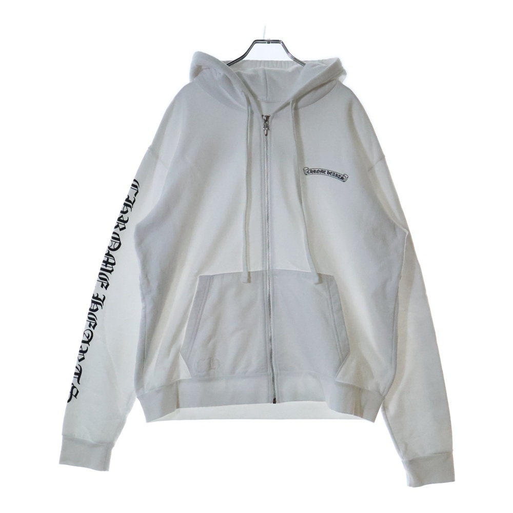 クロムハーツジップアップフーディ クロムハーツ（Chrome Hearts）フードジップ ホワイト グロウ