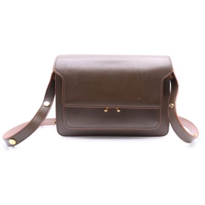 TRUNK トランク レザー ワンショルダーバッグ ゴールド金具 ブラウン/オリーブ SBMPN09U14 Bランク