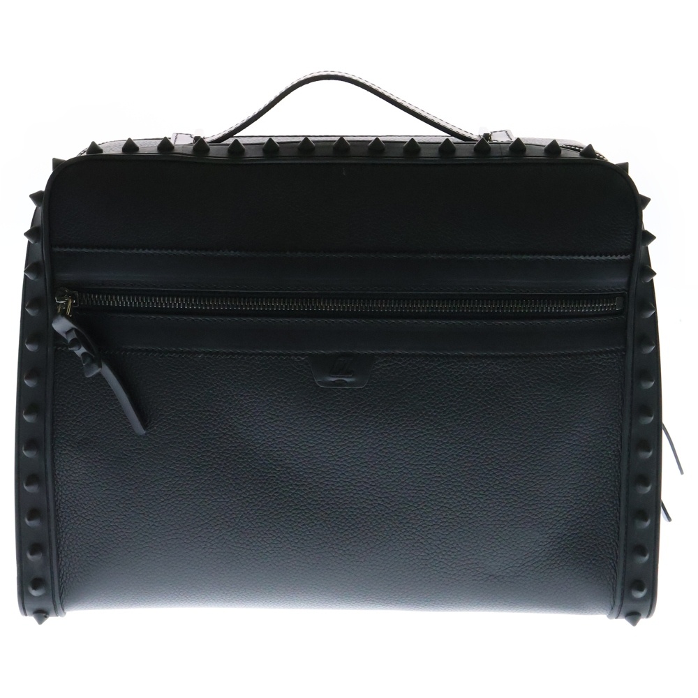 2way ショルダーバッグ ルビタウン スタッズ 黒 レザー ブリーフケース Aランク