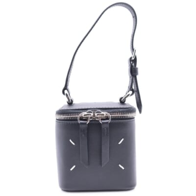 MINI BOX バッグ バニティバッグ ミニバッグ ケース ブラック シルバー金具 レザー SA2VL0012 Aランク