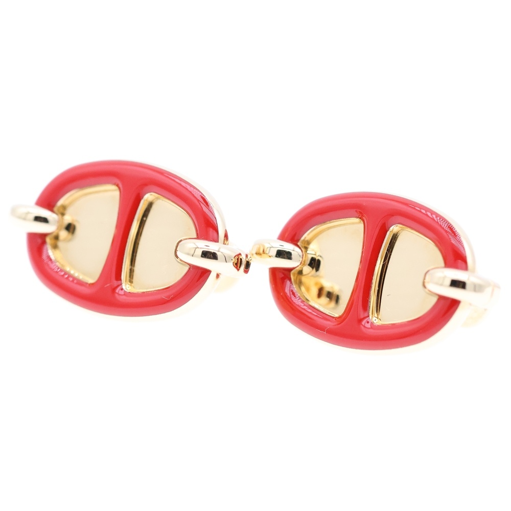 ミニマイヨン シェーヌダンクル ピアス イヤリング ゴールド/レッド レディース Aランク