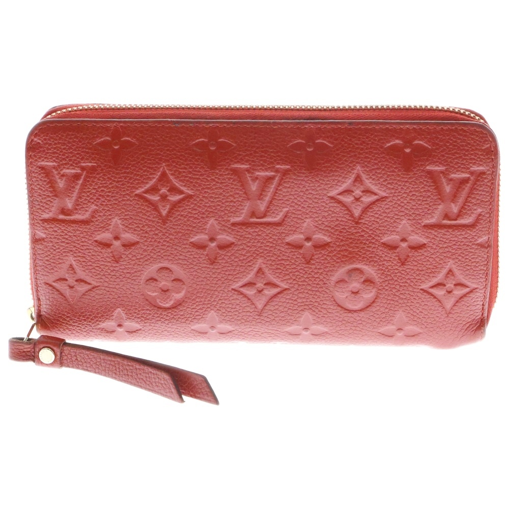 モノグラムアンプラント ジッピーウォレット スカーレット レザー M63691 長財布 Bランク