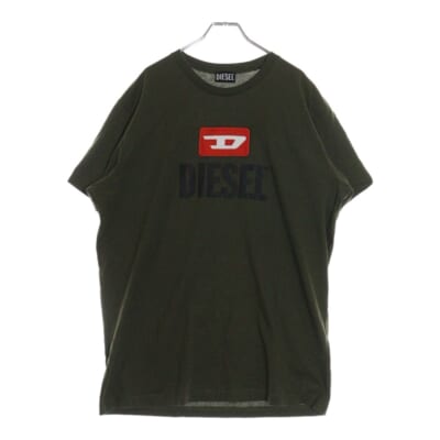 プリントTシャツ 半袖 カーキ コットン A09750 Aランク