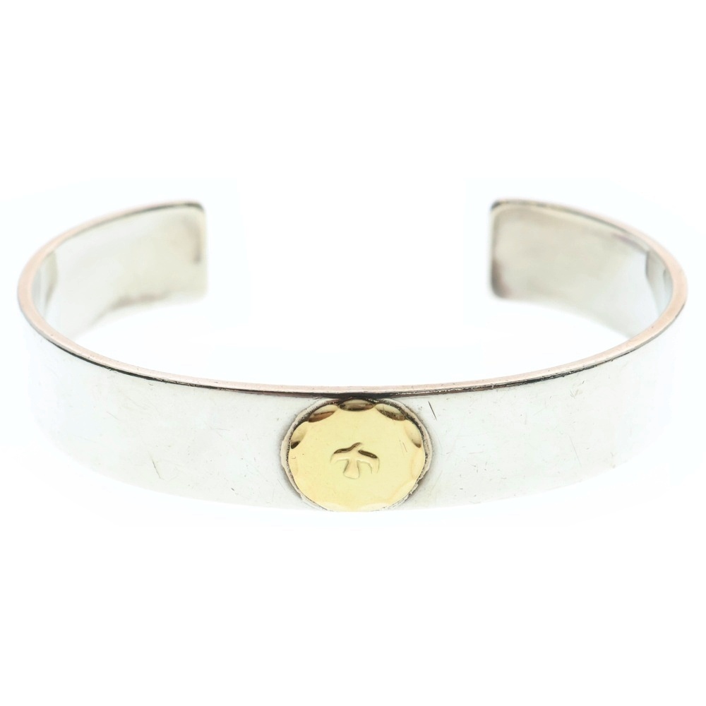 平打ちブレスS バングル シルバー/ゴールド Aランク