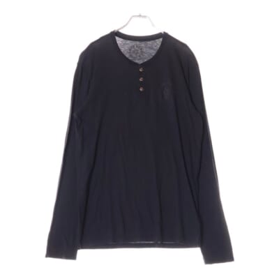 BSフレアボタン 長袖カットソー ロングTシャツ ブラック Bランク
