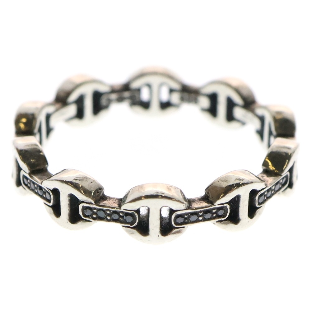 MICRO DAME マイクロトライリンク ブラックダイヤ リング シルバー Bランク