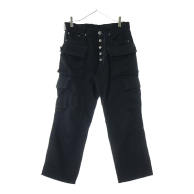 FATIGUE アーチロゴボタン ファティーグカーゴロングパンツ ブラック Bランク