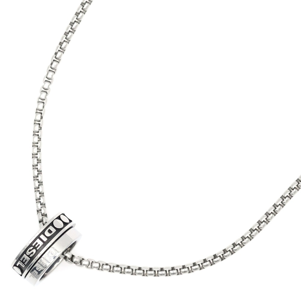 ディーゼル　シルバーリンクチェーンネックレス 中古・古着通販】DIESEL (ディーゼル) ロゴチェーンネックレス