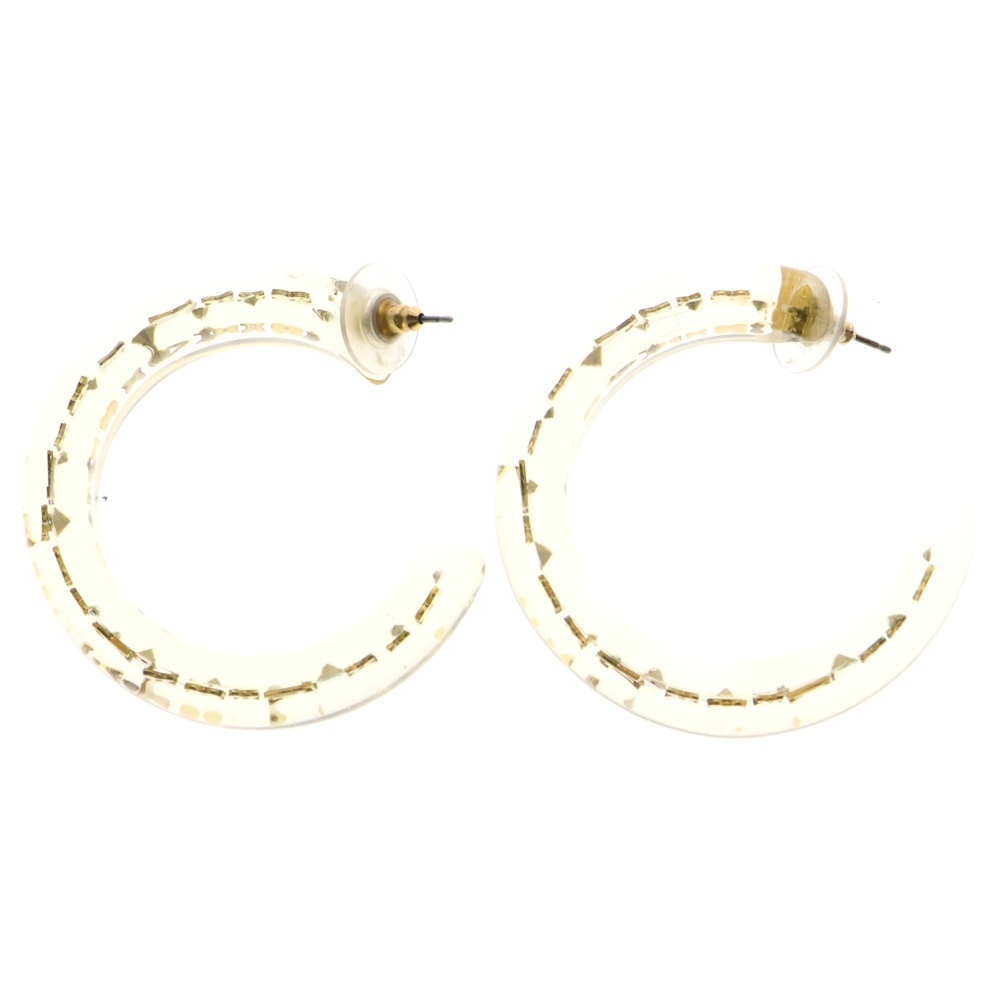 ブークルドレイユアンクルージョン ピアス GP×レジン クリア ゴールド M65868 アクセサリー レディース Bランク