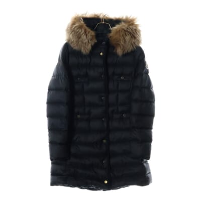 23AW HIRMAFUR GIUBBOTTO イルマファー フーデッド ロングダウンジャケット コート ブラック レディース I20931C00037 595FE Bランク