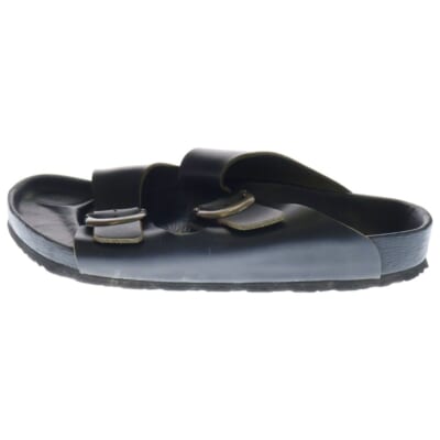 ×BIRKENSTOCK ARIZONA ビルケンシュトック アリゾナ ガンスリンガーバックル レザーサンダル ブラック/シルバー 42/27cm Bランク