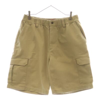 22SS Cargo Work Short ロゴ刺繍 ジップアップ ワーク カーゴショーツ ハーフパンツ カーキ Bランク