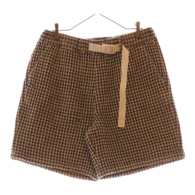 Geometric Diamond Mason ジオメトリック ダイヤモンド メイソン ベルトストラップ付き コットン ショーツ ハーフパンツ ブラック/ホワイト KHM060910 Bランク