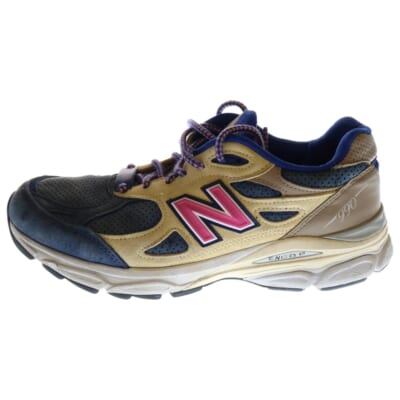 ×KITH M990KH3 DAYTONA キス 990V3 デイトナ ローカットスニーカーシューズ ベージュ/ブルー US8.5/26.5cm Bランク