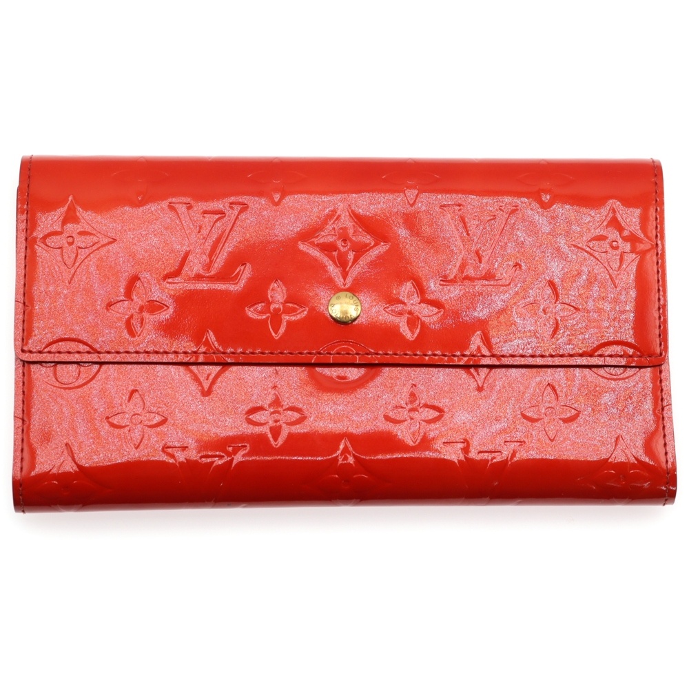 モノグラム ポルトフォイユインターナショナルNM ヴェルニ パテントレザー 長財布 レッド T22471 Bランク