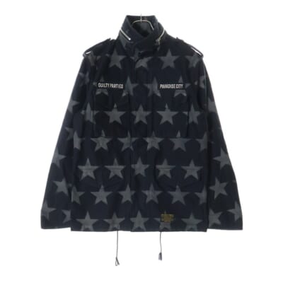 TYPE M-65 STAR FIELD COAT スタープリント ジップアップ フィールドジャケット ブラック Bランク