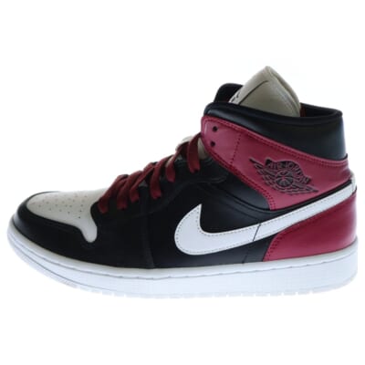 AIR JORDAN 1 MID BLACK NOBLE RED エア ジョーダン 1 ミッド ブラック ノーブル レッド ハイカットスニーカー US10.5/27.5cm BQ6472-016 Bランク