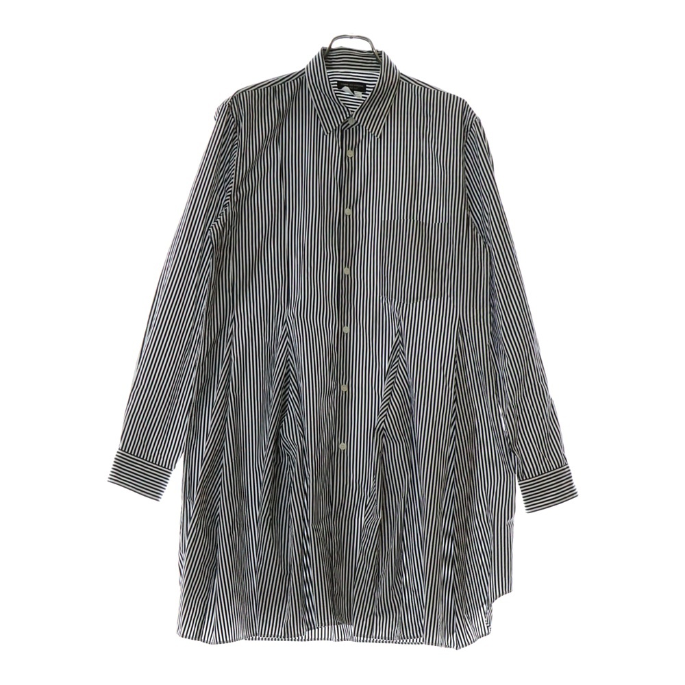 23AW AD2023 胸ポケット 4タック ストライプ柄 長袖シャツ ブラック/ホワイト TL-V008 Bランク