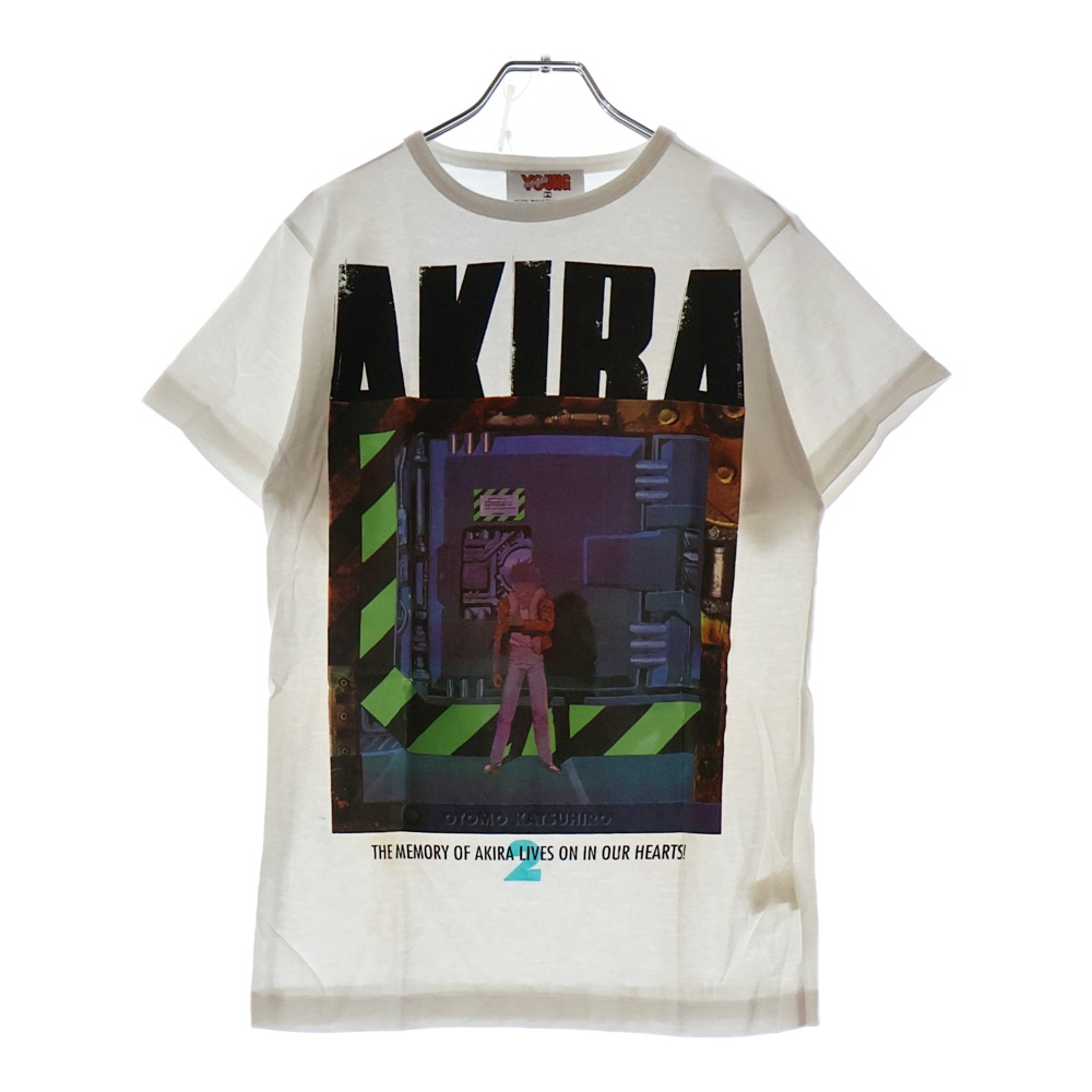90S AKIRA アキラ2巻 ヤングマガジンタグ 表紙デザイン プリント半袖Tシャツ ホワイト Bランク
