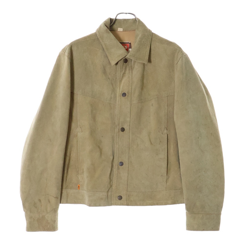 70S VINTAGE メキシコ製 ボタンフライ スエードトラッカージャケット ベージュ Bランク