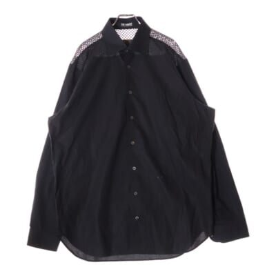 23SS CLASSIC SHIRT WITH NET INSERT クラシック 長袖シャツ ウィズネットインサート ブラック 231-M256 Bランク