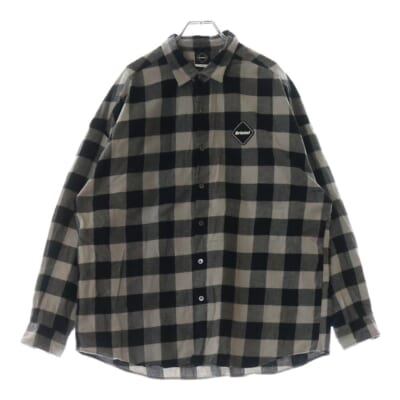 22AW FLANNEL BIG LOGO BAGGY SHIRT フランネル ビッグ ロゴ バギー 長袖シャツ FCRB-222078 Bランク