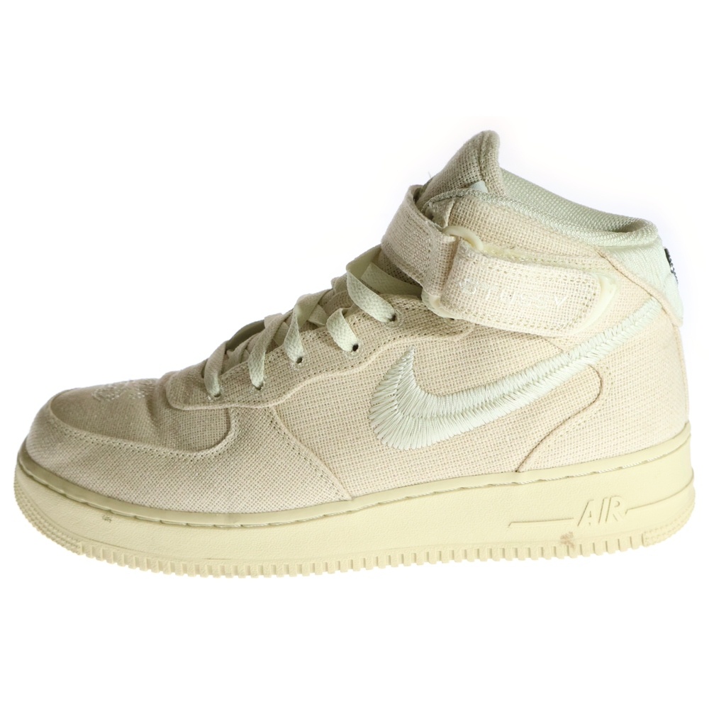 ×STUSSY AIR FORCE 1 MID FOSSIL STONE ステューシー エアフォース1 フォッシルストーン ミッドカットスニーカー アイボリー US10/28cm DJ7841-200 Bランク