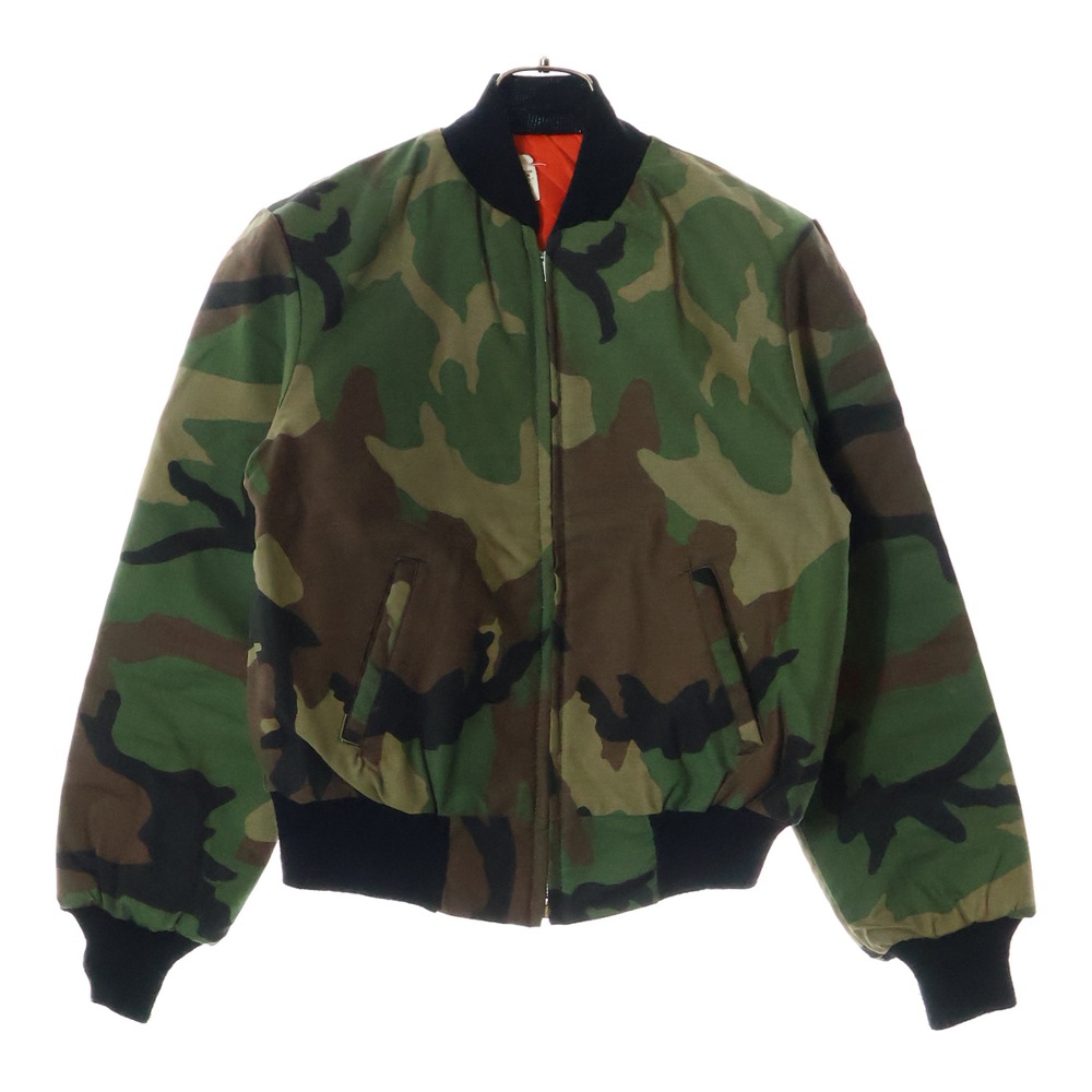 Military ミリタリー ジップアップ フライトボンバージャケット 迷彩 カモ柄 カーキ WPL13226 Bランク