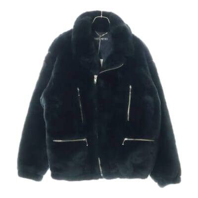 22AW FUR DOUBLE RIDERS JACKET ボールジップ ダブル ライダース ファー ジャケット ブラック 22FW-WMO-BL02 Aランク