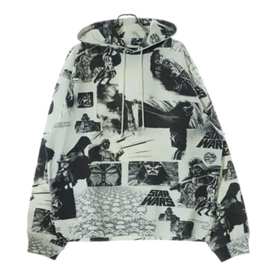 23SS ×STAR WARS DARTH VADER ILLUSTRATION HOODIE スターウォーズ ダースベイダー イラストレーション プルオーバー スウェット パーカー ホワイト KHM031047 Aランク