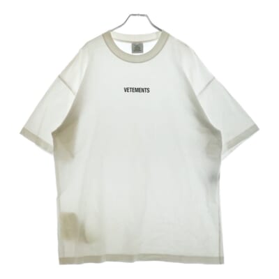 20AW ロゴプリント オーバーサイズ クルーネック 半袖Tシャツ カットソー ホワイト UAH20TR611 Bランク