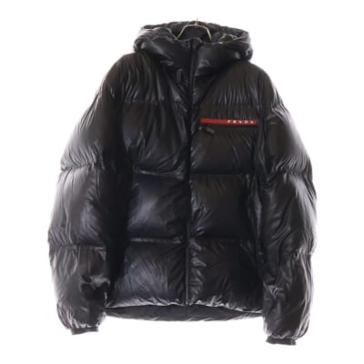 Light Re-Nylon hooded puffer jacket ライトリナイロン フーデット パファー ダウンジャケット ブラック LR-HX026 Bランク