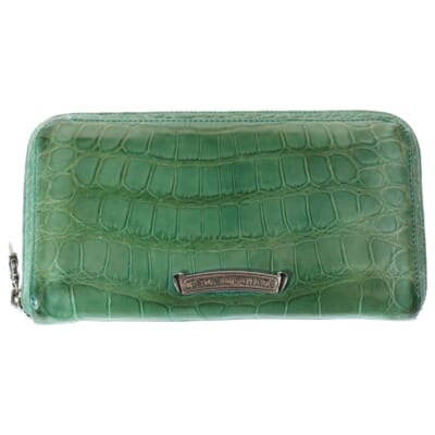 REC F ZIP ALLIGATOR ラウンドジップ アリゲーター レザーロングウォレット 長財布 グリーン Bランク
