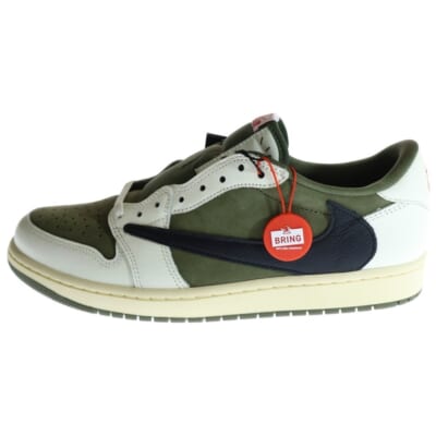 ×TRAVIS SCOTT AIR JORDAN 1 LOW OG SP REVERSE OLIVE トラヴィススコット エアジョーダン1 リバースオリーブ ホワイト ローカットスニーカー DM7866-200 Sランク