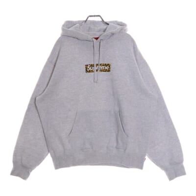 24SS Shanghai Box Logo Hooded Sweatshirt 上海 ボックス ロゴ スウェット プルオーバー パーカー グレー Bランク