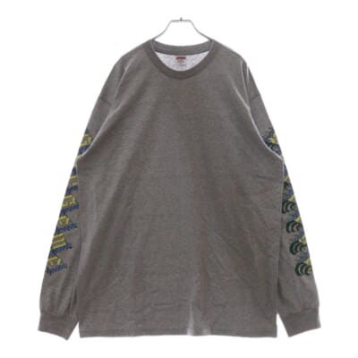 24AW Strawberries Tee ストロベリープリント ロングスリーブクルーネック 長袖Tシャツカットソー グレー Aランク