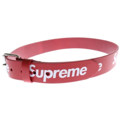 22SS Repeat Leather Belt リピート レザー ベルト レッド/シルバー Sランク