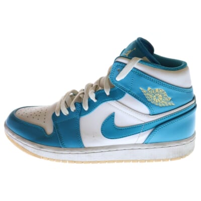 AIR JORDAN 1 MIDD AQUATONE エアジョーダン1 ミッドカットスニーカー アクアトーン ホワイト/ブルー US8/26cm DQ8426-400 Bランク