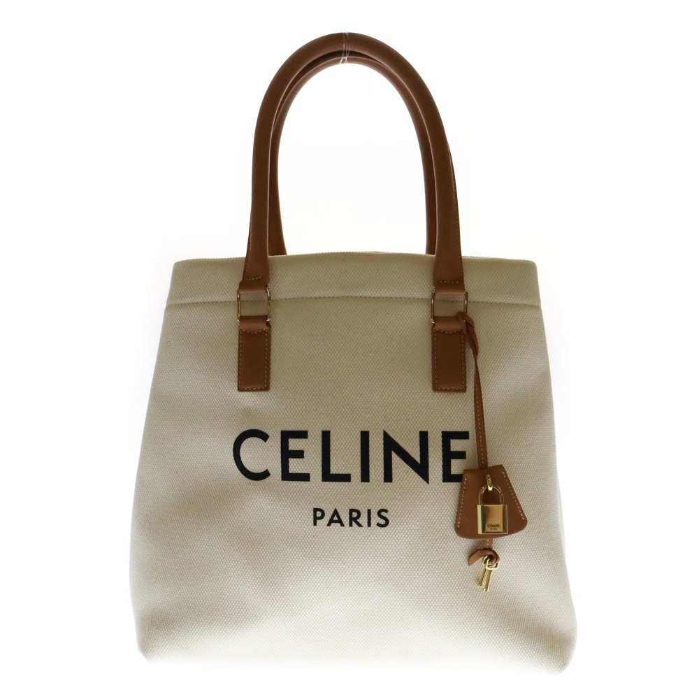 HORIZONTAL CABAS M TEXTILE TOTE BAG ホリゾンタル テキスタイルロゴ カバ キャンバス トートバッグ ナチュラル レディース 192162BNZ.02NT Bランク