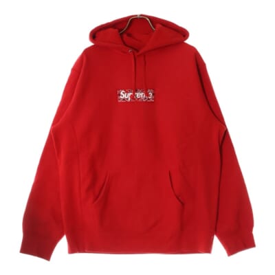 19AW Bandana Box Logo Hooded Sweatshirt バンダナ ボックスロゴ プルオーバースウェットパーカー フーディー レッド Bランク