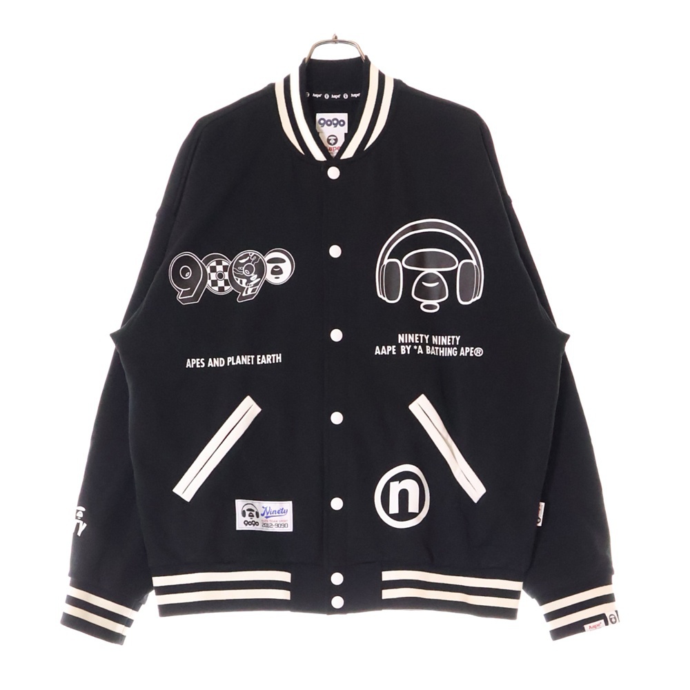 ×9090 GRAPHIC VARSITY JACKET グラフィック バーシティ ジャケット スタジャン ブルゾン ブラック AAPSWM9595XXJ Bランク