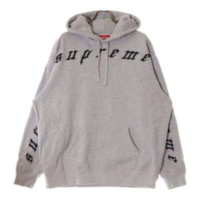 21AW Raised Embroidery Hooded Sweatshirt レイズド ロゴ刺繍 スウェット プルオーバーパーカー グレー Bランク