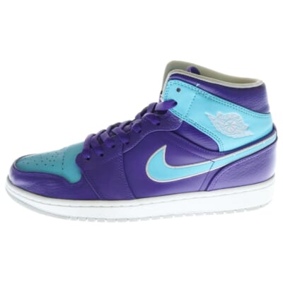 【観賞用 2013年製】 JORDAN 1 MID HORNET エアジョーダン1 ホーネット ミッドカットスニーカー パープル/ブルー US10/28cm 554724-507 Bランク