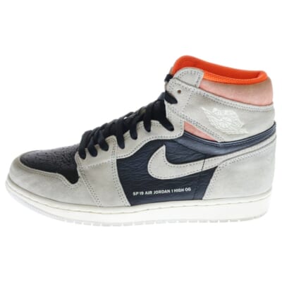 AIR JORDAN 1 RETRO HIGH OG HYPER CRIMSON エアジョーダン 1 レトロ ハイパークリムゾン ハイカットスニーカー グレー US10.5/28.5cm 555088-018 Bランク