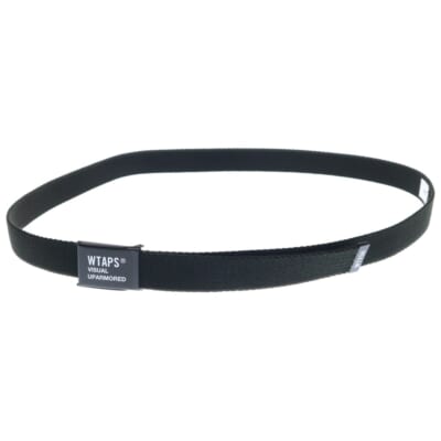 23AW GIB/BELT/ACRLIC.FORTLESS ロゴプリント ガチャベルト ブラック Aランク