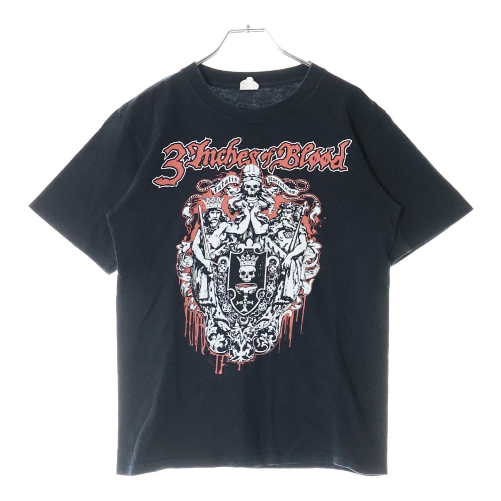 00S VINTAGE 3 INCHES OF BLOOD ヴィンテージ スリー インチズ オブ ブラッド フロントプリント クルーネック半袖Tシャツ カットソー ブラック Cランク