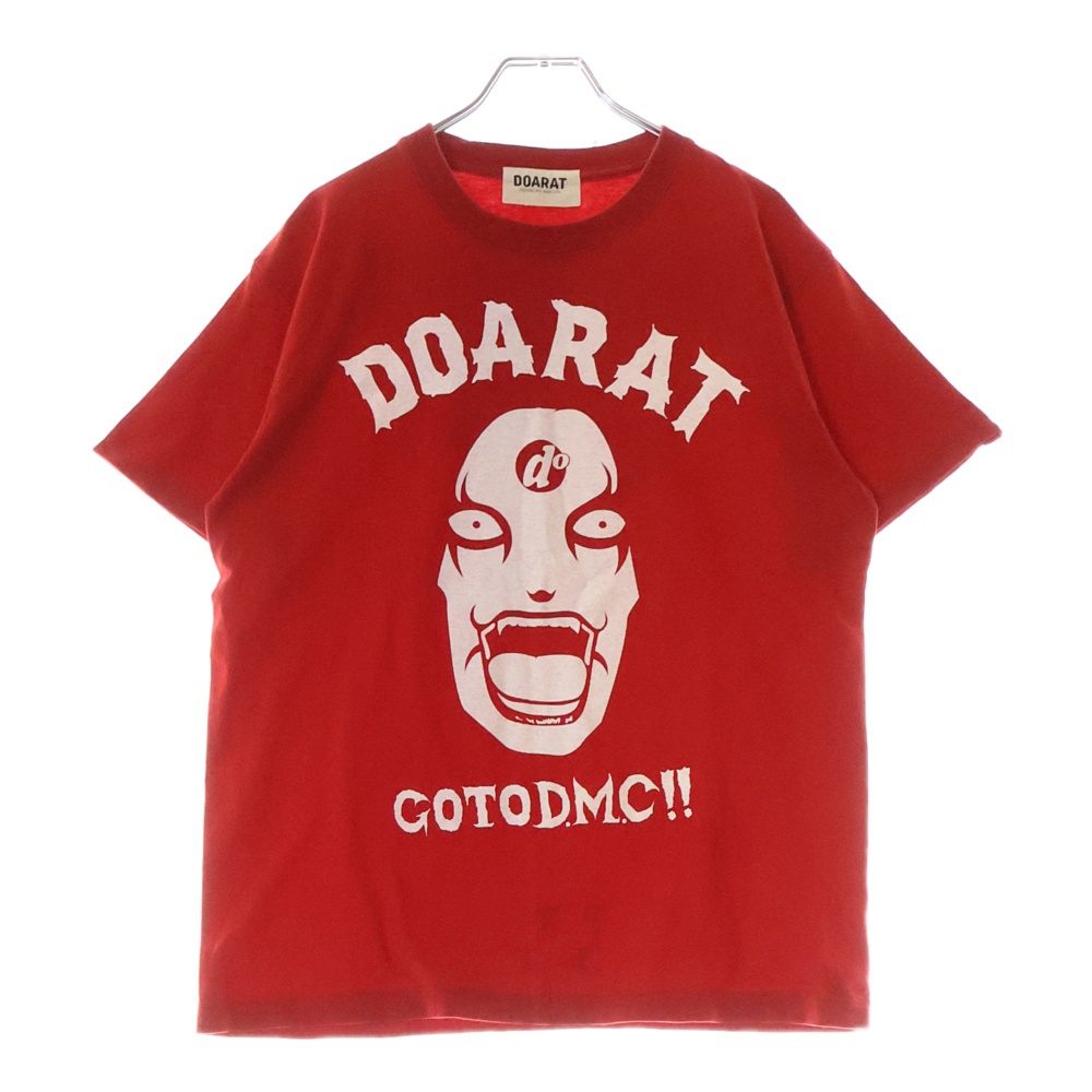 ×DETROIT METAL CITY デトロイト メタル シティ 両面プリント クルーネック半袖Tシャツ カットソー レッド/ホワイト Bランク