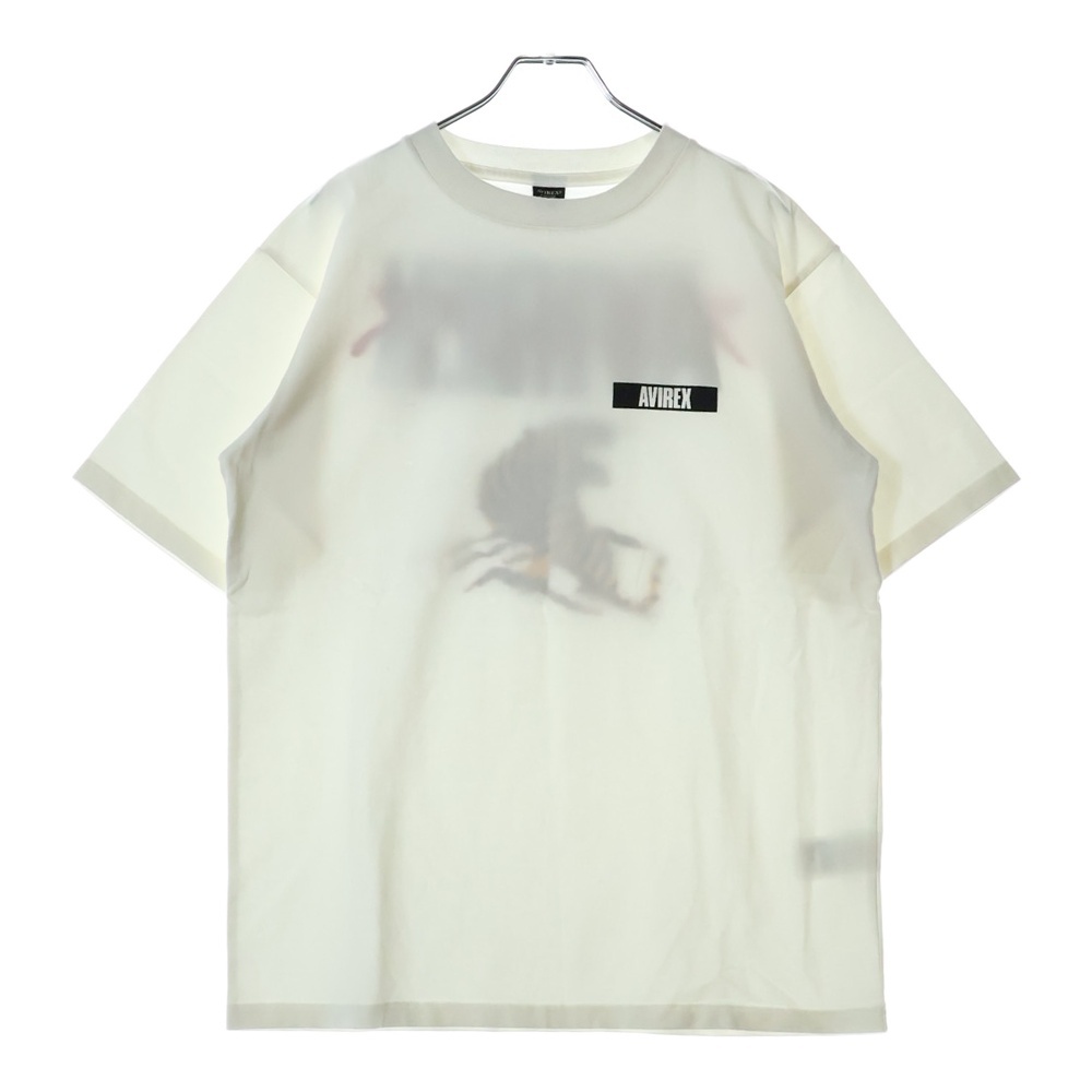 バックカタカナロゴ刺繍 フロントロゴプリント スーベニア クルーネック半袖Tシャツ カットソー ホワイト 6123264 Aランク