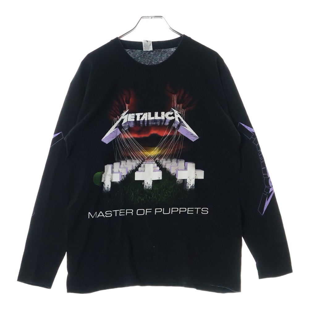 METALLICA MASTER OF PUPPETS メタリカ マスターオブパペッツ 両面プリント ロングスリーブ クルーネック長袖Tシャツ カットソー ブラック Bランク