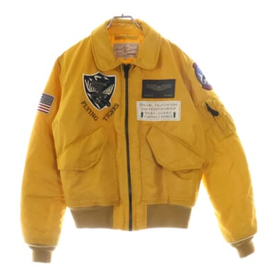 CWU45P ロゴワッペン フライングタイガース ミリタリー ジップアップブルゾン フライトジャケット イエロー 6172128 Bランク